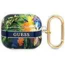 Husa de protectie Guess TPU Flower Print Case pentru Airpods 3, Albastru