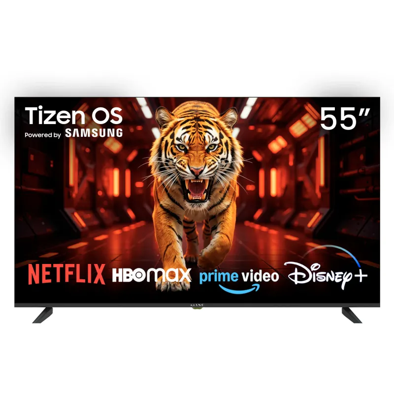 Smart Kiano Elegance 55 inch (139 cm) 4K Ultra HD, Tizen OS Powered by Samsung, cu Procesor Avansat, Gaming Integrat GeForce NOW, Conectivitate Wi-Fi Rapida, Acces la Netflix, HBO Max, Disney+, YouTube, Ideal pentru Film si Serial