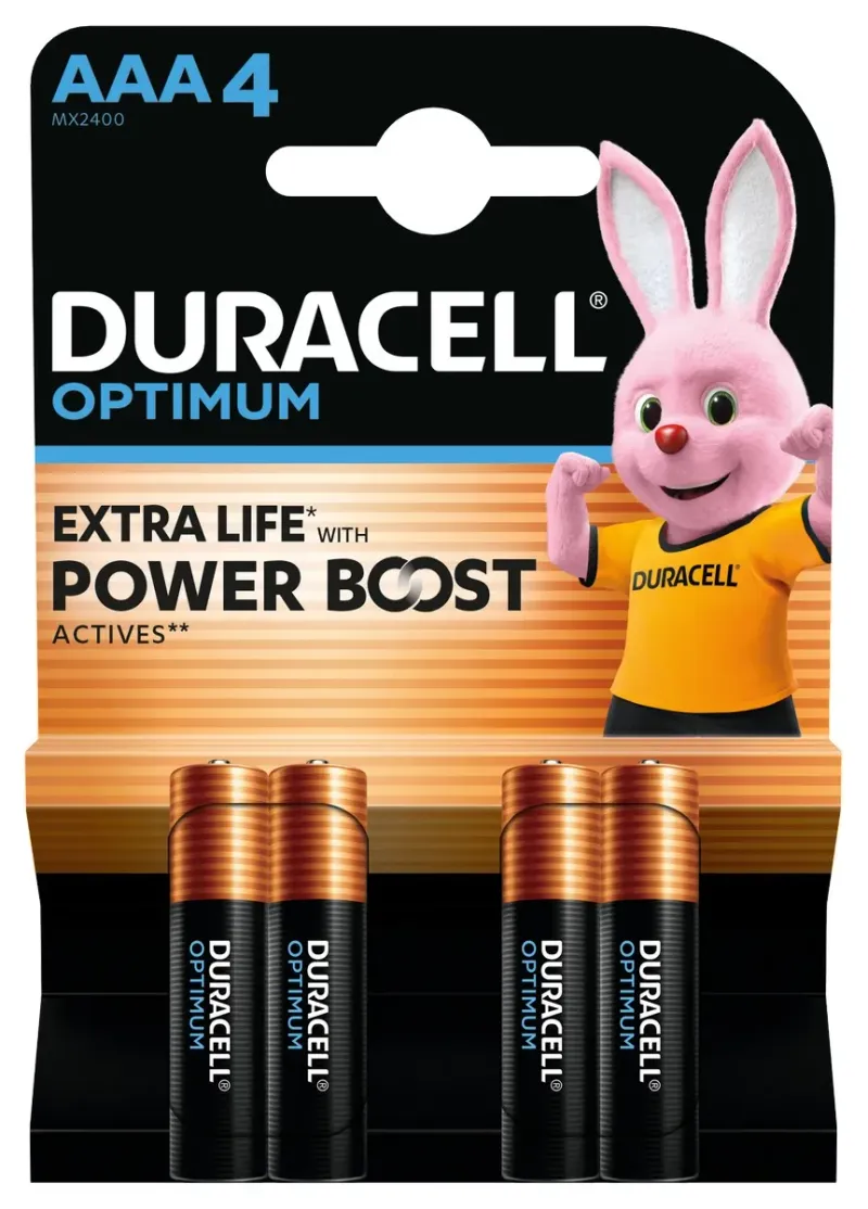 Baterie Duracell Optimum, AAA, 4 bucati