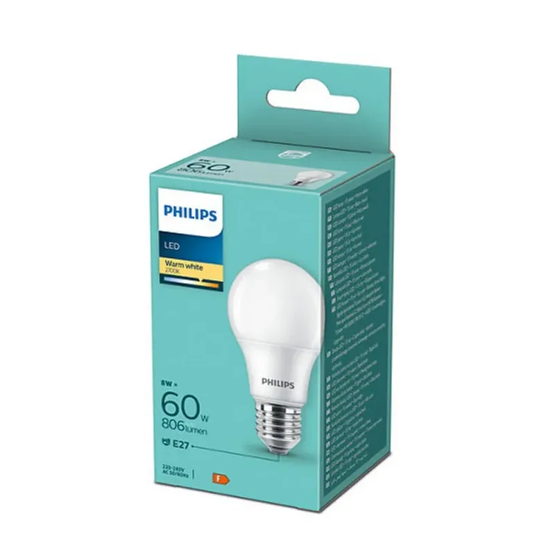 Bec LED Philips 60W A60 E27 WW 230V FR ND 1BC/4