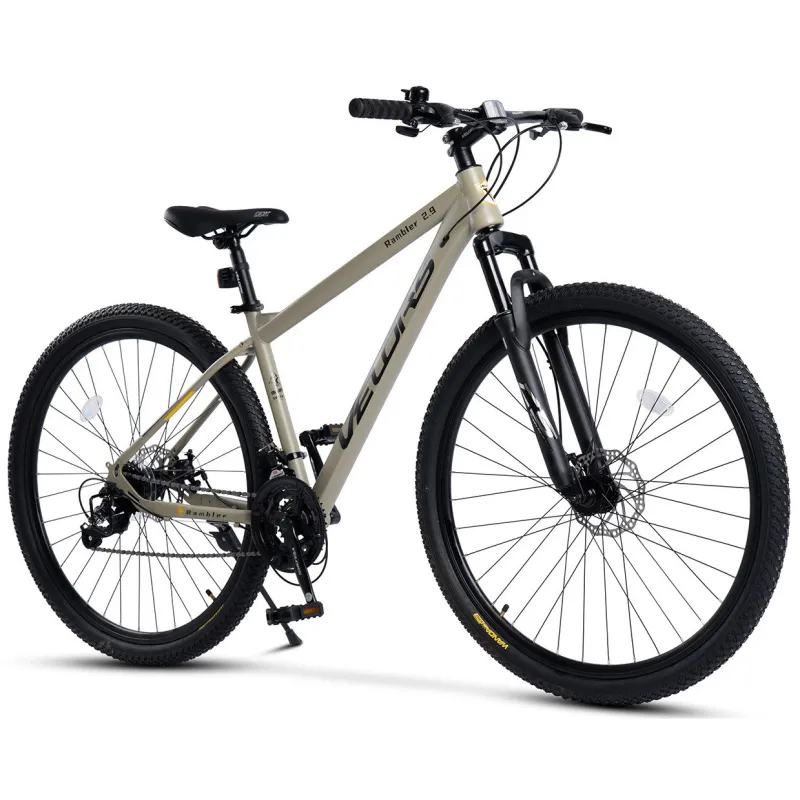 Bicicleta MTB ERBV29310A cu roti de 29", Suspensie fata, Manete Secventiale, Echipare Linie Carpat, Frane DISC, 21 Viteze, olive/negru, Mountain Bike Velors Rambler 2.9 cu Cadru din Otel si Cabluri Integrate, New Generation