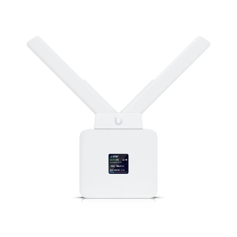 Router mobil LTE Ubiquiti UMR-EU, LTE Cat4, 2x porturi RJ45 1Gb/s, WiFi 4, GPS integrat, slot nanoSIM, design compact si portabil, ideal pentru conexiuni mobile stabile, retele de teren sau backup internet, suport pentru multiple dispozitive conectate sim