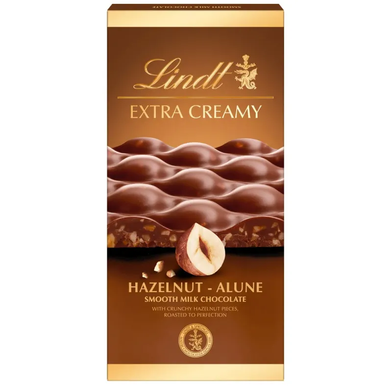 Ciocolata fina cu lapte si alune de padure si sare de mare Lindt Extra Creamy, 80 g