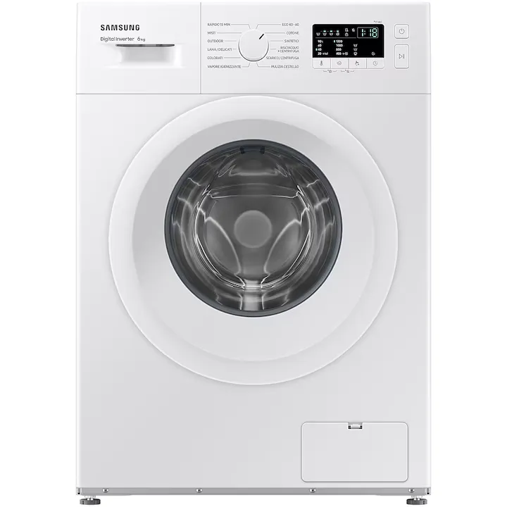Masina de spalat rufe slim Samsung WW60A3120WE/LE, 6 kg, 1200 RPM, Clasa C, Hygiene Steam, Quick Wash 15 min, Alb