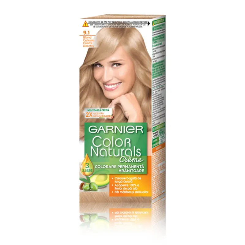 Vopsea de par permanenta Garnier Color Naturals Blond Cenusiu Foarte Deschis