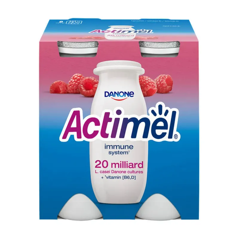 Iaurt de baut Actimel, cu zmeura, 4 x 100 g