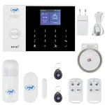 Sistem de alarma wireless PNI SafeHouse HS600 Wifi GSM 4G, suporta 90 zone wireless si 3 zone cu fir, compatibil cu aplicatia Tuya Smart, alerta prin SMS, apel vocal, notificare pe telefon