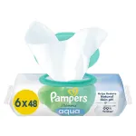 Servetele umede Pampers Harmonie Aqua, 0% plastic, 6 pachete x 48, 288 buc