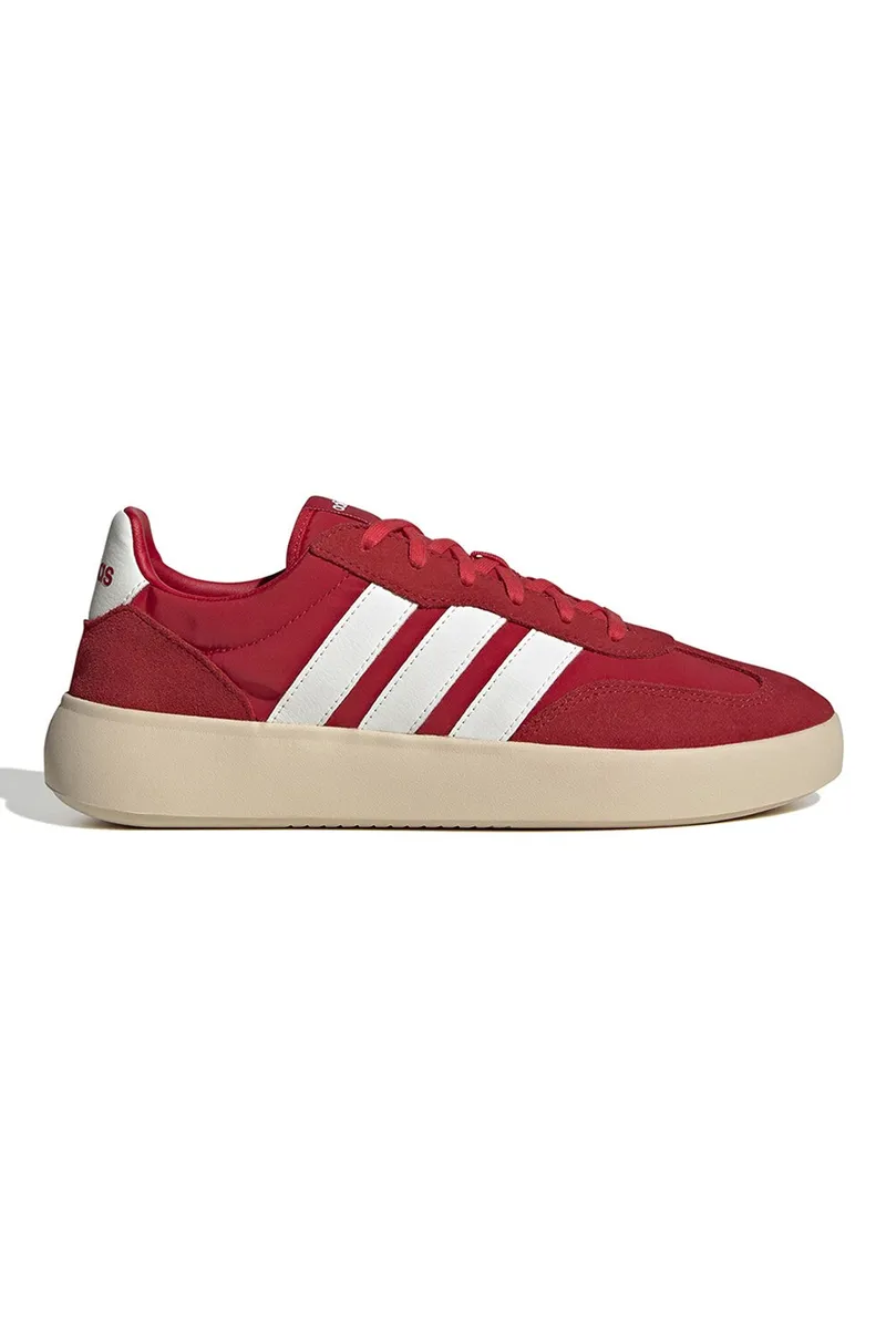 adidas Sportswear, Pantofi sport Barreda Decode cu garnituri din piele intoarsa, Rosu, Alb, 6.5