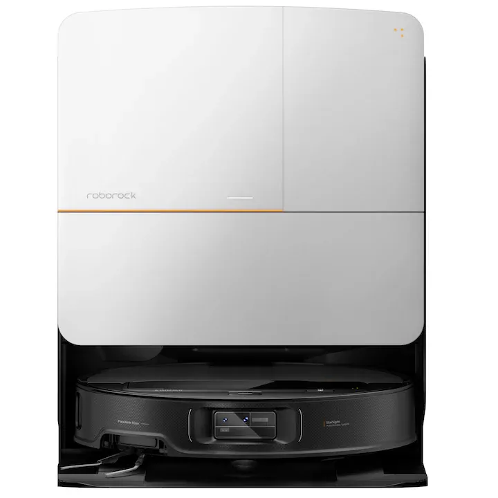 Robot de aspirare Roborock Saros Z70 SZ7002-00, Ultra Slim 7.98 cm, 22.000 Pa HyperForce Suction, brat robotic inteligent OmniGrip, Auto detergent, Auto Mop Removal, navigatie AI, control vocal Alexa/Siri/Google, argintiu
