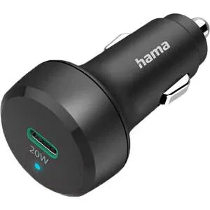 Incarcator auto HAMA 201637, 1x USB-C, Power Delivery (PD) 20W, Qualcomm Quick Charge 3.0, negru