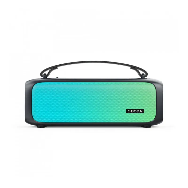 Boxa portabila E-BODA The Vibe 110, Bluetooth, USB, Radio FM, RGB, negru
