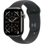 Apple Watch 11, GPS + Cellular, 42 mm, Slate Titanium Case, Black Sport Band - S/M