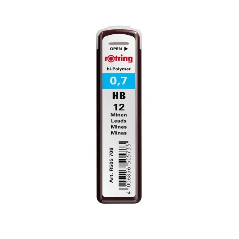 Mine Rotring pentru creion mecanic 0.7 mm 12 bucati