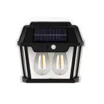 Lampa Solara de Perete Cu 2 Becuri LED, Pentru Exterior, Cu Senzor de Miscare si Lumina, Incarcare Solara, Acumulator Integrat 1800 mAh, Fara Fir, 3 Moduri de Lumina, 28W, 600 Lumeni, Rezistent la Apa, HW9992W, Culoare Negru