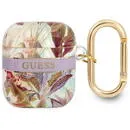 Husa de protectie Guess TPU Flower Print Case pentru Airpods 2, Violet