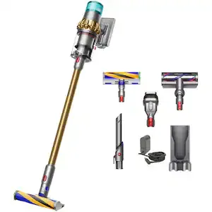 Aspirator vertical Dyson V15 Detect Absolute 2023 447000-01, 660W, 0.76 l, autonomie 60 min, iluminare, filtru HEPA, auriu