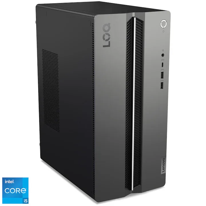 Sistem Desktop PC Gaming Lenovo LOQ Tower 17IRR9 cu procesor Intel® Core i5-14400 pana la 4.7GHz, 48GB DDR5, 1TB SSD, NVIDIA® GeForce RTX™ 5060 8GB GDDR7, No OS, Luna Grey