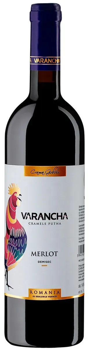 Vin rosu demisec Crama Girboiu Varancha, Merlot, 0.75 l