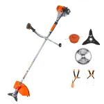 Motocoasa de tuns gazon/iarba pe benzina Ruris DAC 110, putere 1.2 CP, 26 CC, motor Tez, 2 timpi, diametru taiere 21 cm, contine: bobina fir + disc 3 lame
