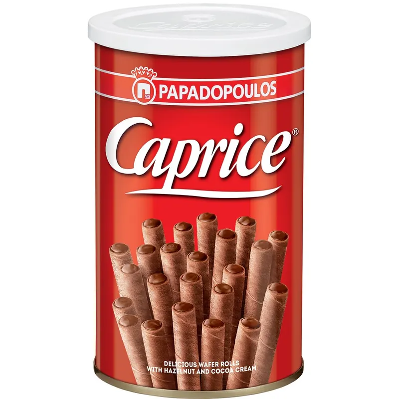 Rulouri cu crema de cacao si alune de padure Caprice, 115g