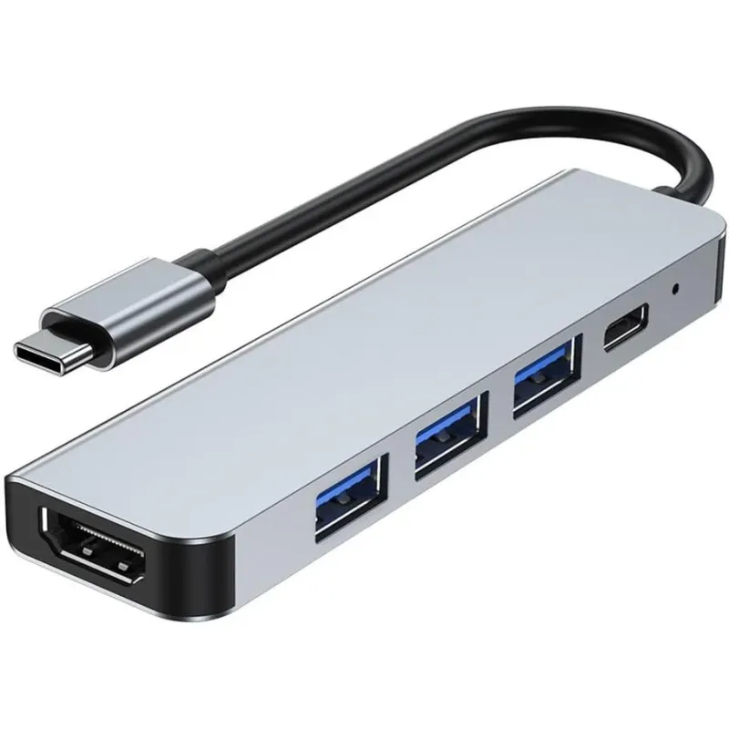 Hub USB-C, 5in1, 4K, Argintiu