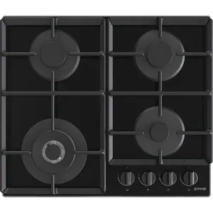 Plita incorporabila GORENJE GTW641EB, Gaz, 4 arzatoare, Wok, negru