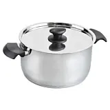 Oala cu capac Carrefour Home Essentials, otel inoxidabil, 24 cm, Argintiu