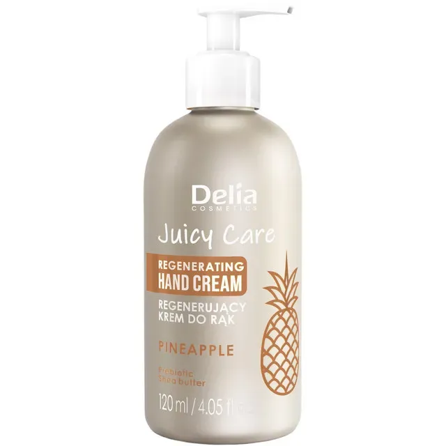 Crema regeneranta pentru maini cu aroma de ananas Delia Cosmetics Juicy Care, 120 ml