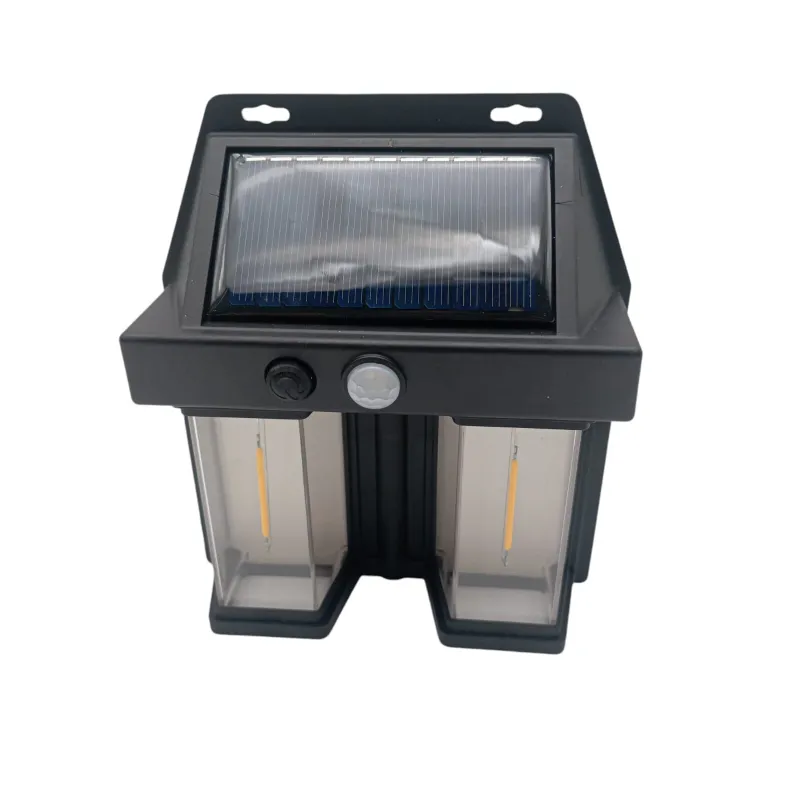 Lampa LED exterior, 3 moduri functionare, rezistenta la apa, alimentata cu energie solara pentru curte sau gradina, Lumina calda 2 surse