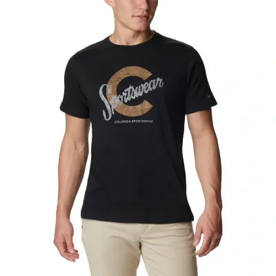 Tricou barbati Columbia Graphic Casual, Negru, S