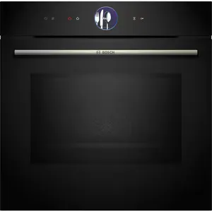 Cuptor incorporabil combi cu microunde BOSCH HMG7764B1, Autocuratare pirolitica, 67 l, negru