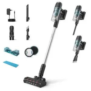 Aspirator vertical PHILIPS XC3133/01, 25.2 V, 0.27l, autonomie max 60 min, PowerCyclone 8, negru-albastru