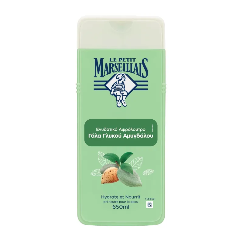 Gel de dus Le Petit Marseillais, Lait Amande Douce Bio, 650 ml