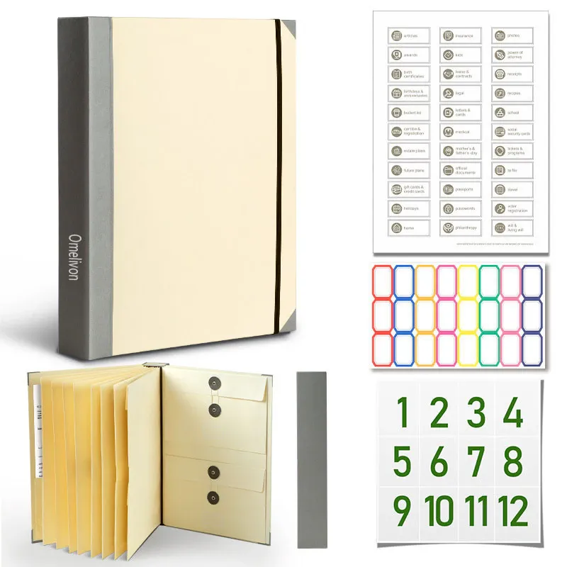 Dosar Organizator Bej kaqi Multifunctional cu Pochi Manila & Saculet Organizer Documente (Grosime 5 cm) - Pentru Documente Persoanele & Birou Casni