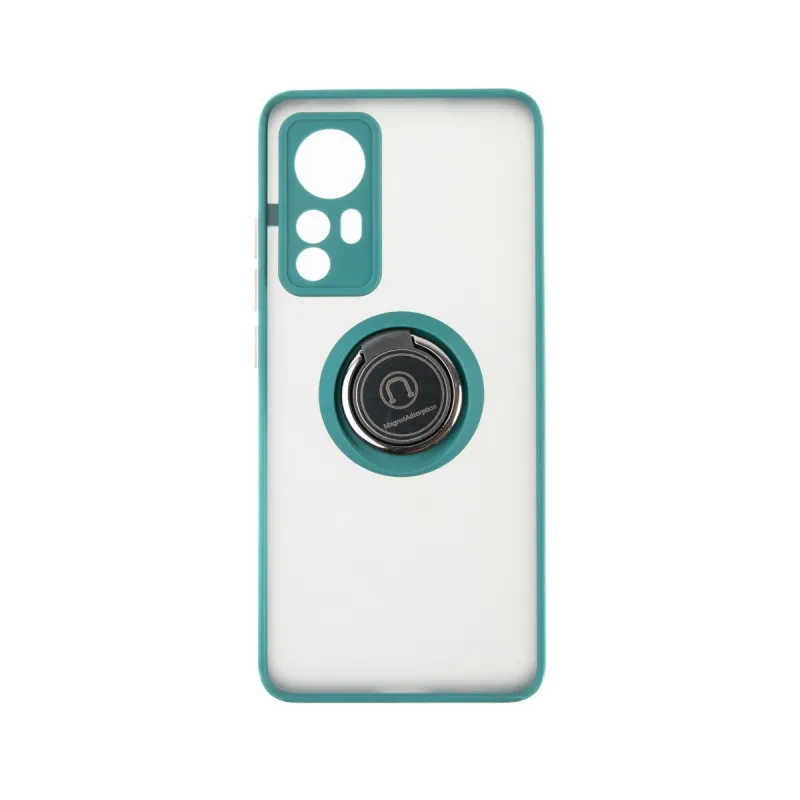 Capac Protectie Spate Colectia Soft Shape With Ring Compatibil Cu Xiaomi 12 5G - Verde