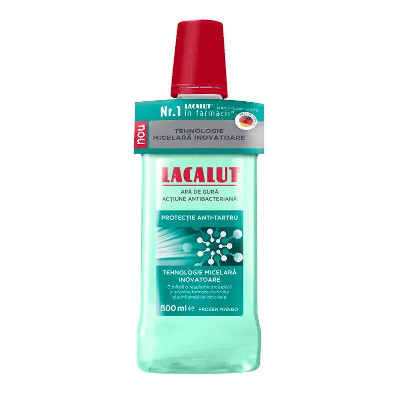Apa de gura cu actiune multibacteriana Lacalut Protectie Anti-tartru 500 ml