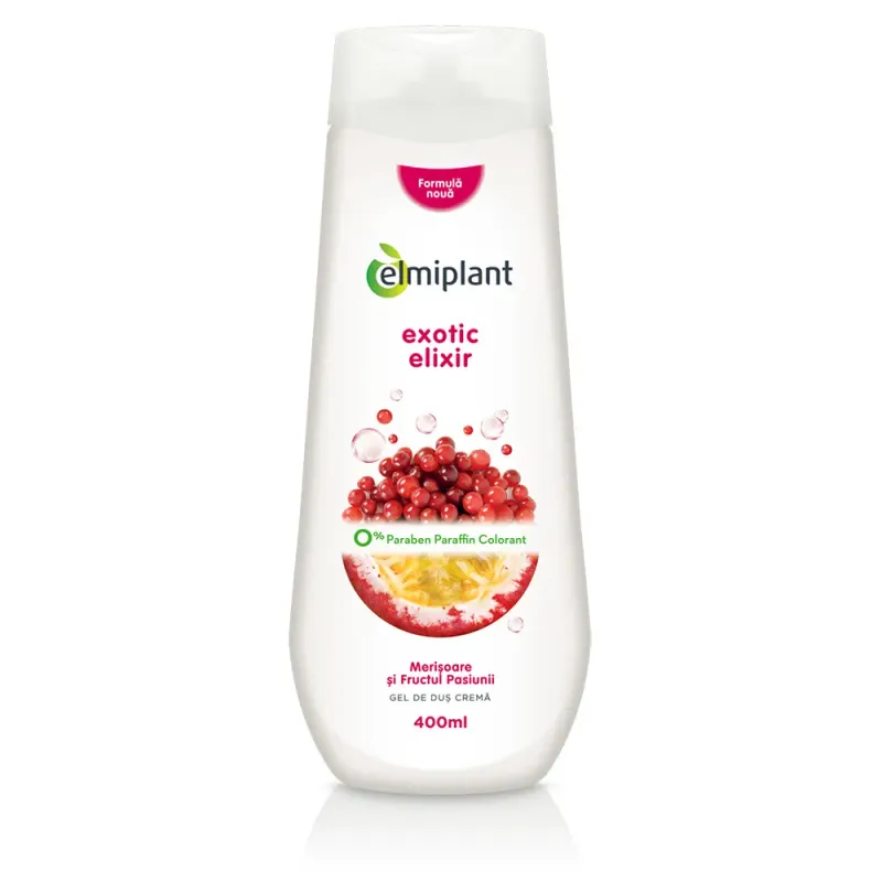 Gel de dus cu merisoare si Floarea pasiunii Elmiplant, 400ml