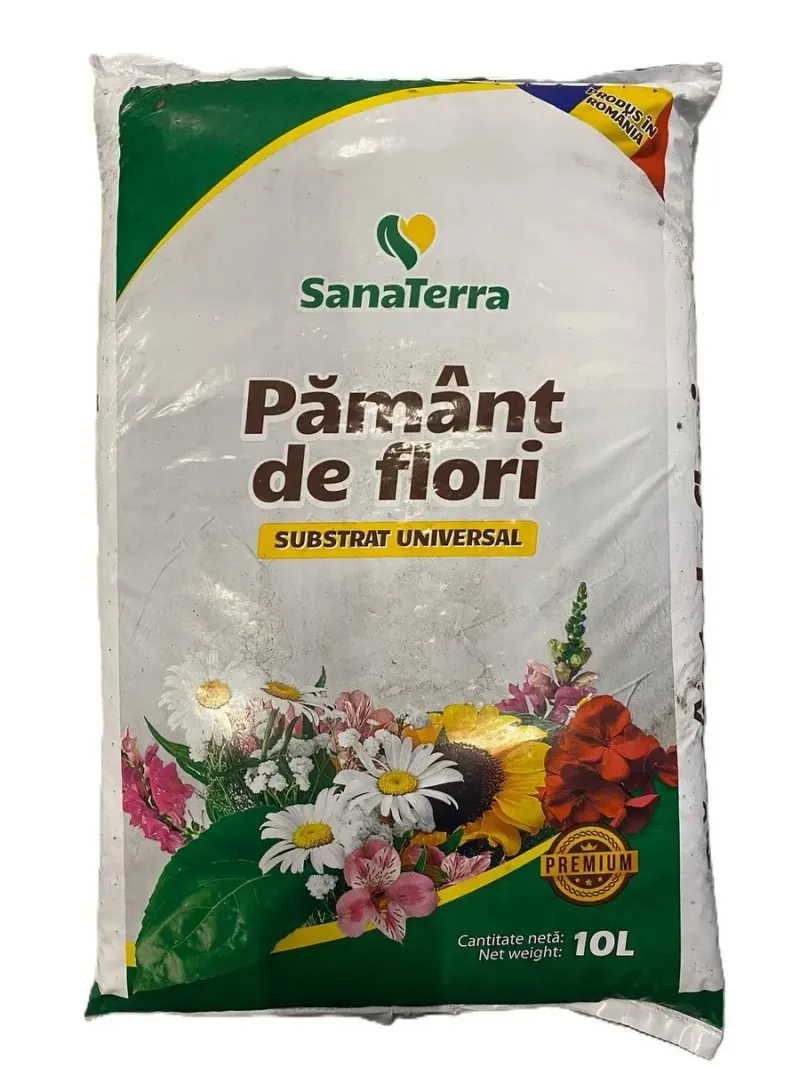 Pamant de flori universal SanaTerra, 10 l