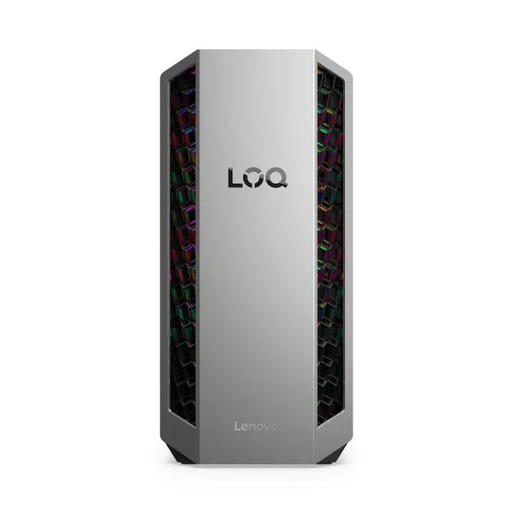 Desktop Gaming Lenovo LOQ Tower 26ADR10, AMD Ryzen™ 7 8745HX (8C / 16T, 3.6 / 5.1GHz, 8MB L2 / 32MB L3), video NVIDIA® GeForce RTX™ 5060 Ti 16GB GDDR7, RAM 2x 16GB SODIMM DDR5-5200; Two DDR5 SODIMM slots, dual-channel capable; Up to 64GB DDR5-5200, 1x