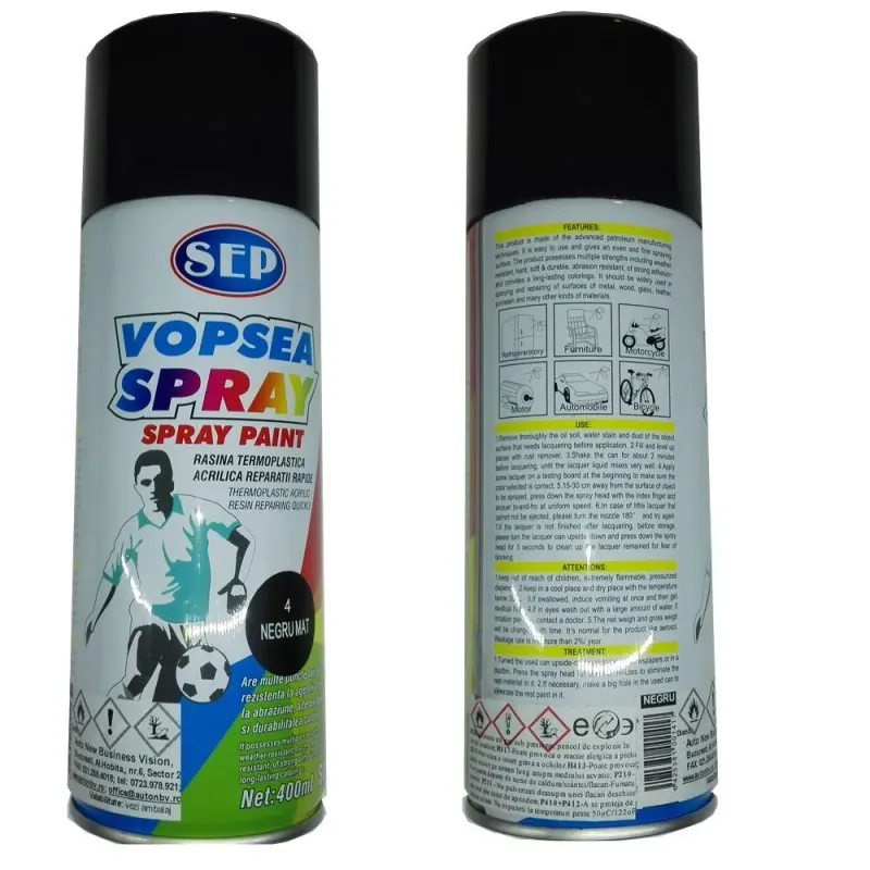 Vopsea nemetalizata, negru, 400 ml