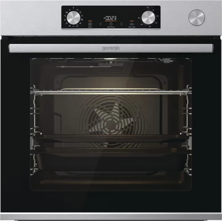 Cuptor incorporabil Gorenje BSA6737E15X, Electric, Autocuratare Catalitica, 77 l, Clasa A, negru-inox