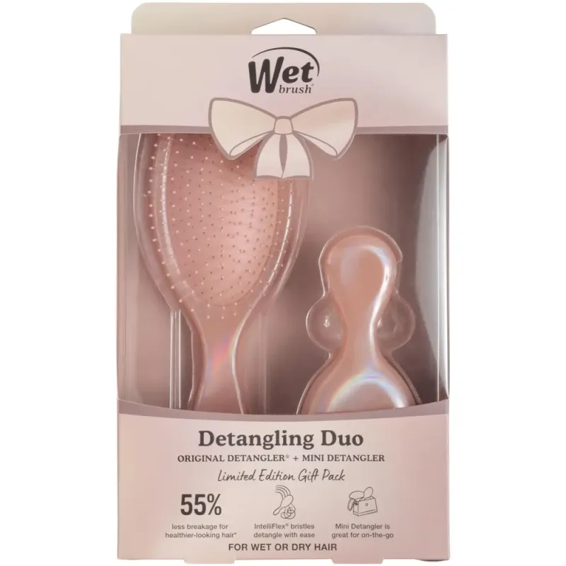 Set de perii Wet Brush Holiday Original + Mini Duo Bronz, 2 bucati
