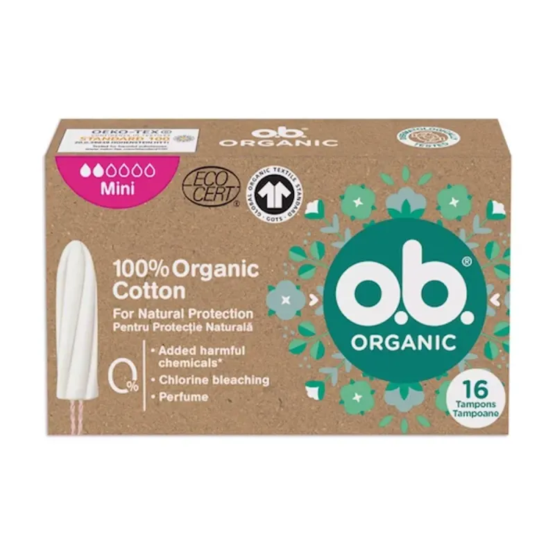 Tampoane OB Organic Mini, 16 bucati
