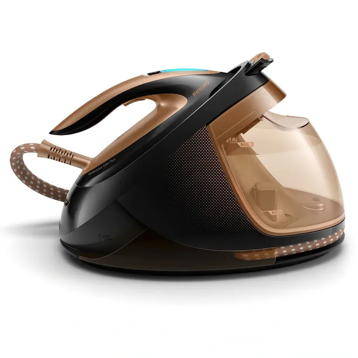 Fier de calcat Philips GC 9682/80 Perfect Care Elite, 2700W, 1.8L, abur continuu 165g/min, negru, maro