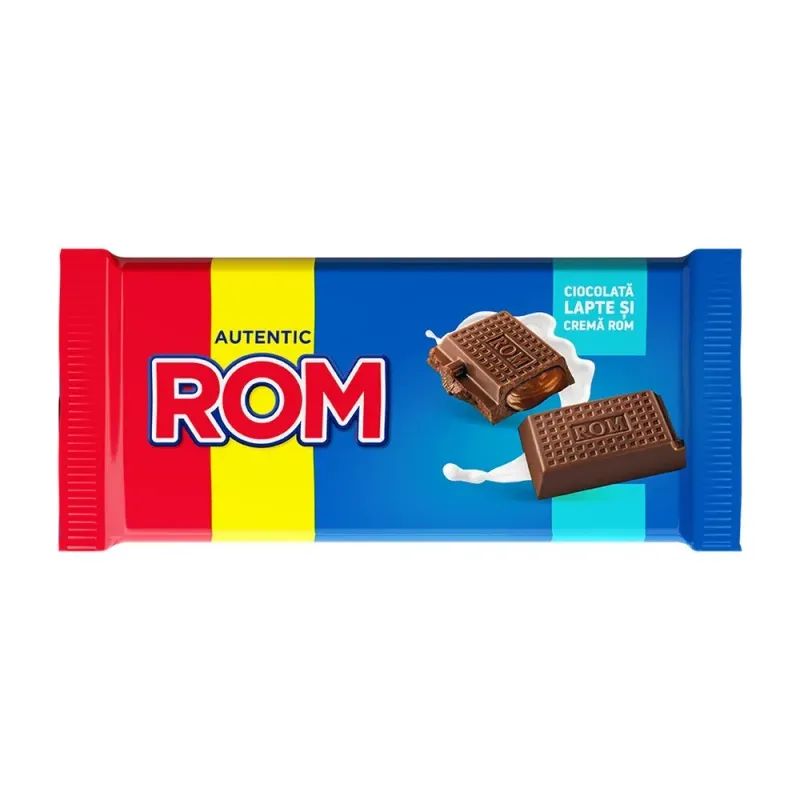 Ciocolata Rom, cu lapte si crema cu aroma de rom, 88g