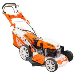 Masina de tuns gazon/iarba autopropulsata pe benzina RURIS RX441S, putere 5.7 CP, 196 CC, 4 timpi, 50.8 cm latime lucru, 25-75 mm inaltime lucru, carcasa metal, 65 L sac colector, rezervor 1 l