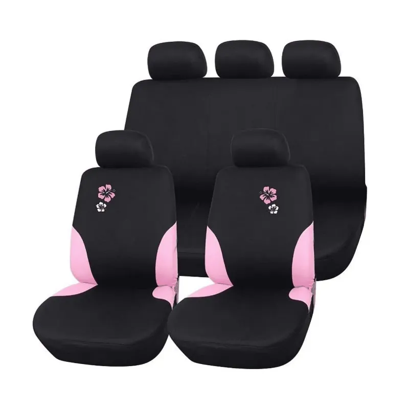 Set huse pentru scaune auto Carmax Lady, 8 piese, negru/roz
