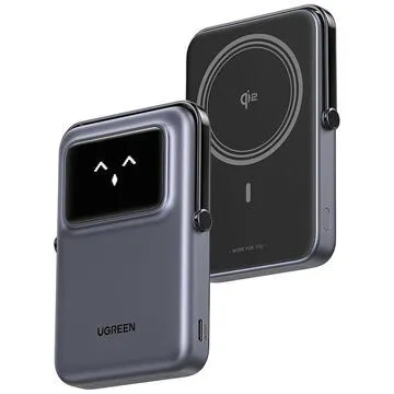Baterie externa UGREEN "PB764", 10000mAh, 20W, prindere magnetica, wireless charging: Qi 2 15W max, 1 x USB Type-C input/output, gri