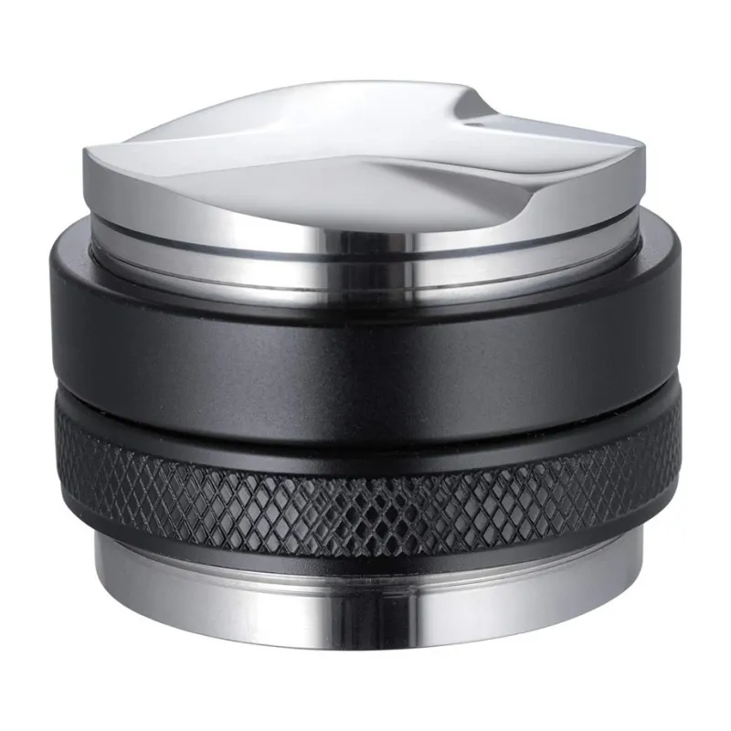 Presa espresso dubla, anti-alunecare, presa de cafea, AjieQaQ, adancime reglabila, 53 mm, usor de curatat, design rezistent la rugina, pentru acasa, birou si cafenea, aluminiu/ otel inoxidabil, negru